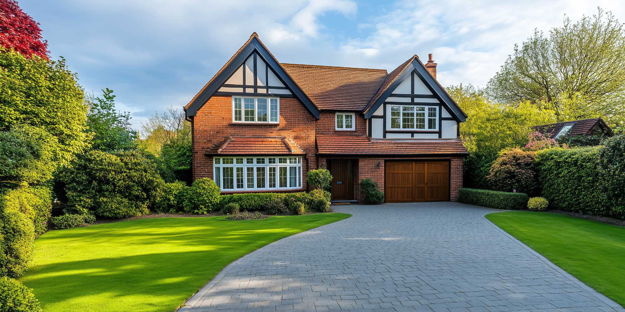 nice brick building with a garden